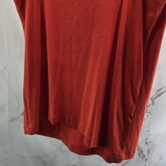 Cabi Tank Top Womens Small Orange Busy Geranium Ribbed Square Back 5935 - Picture 7 of 10